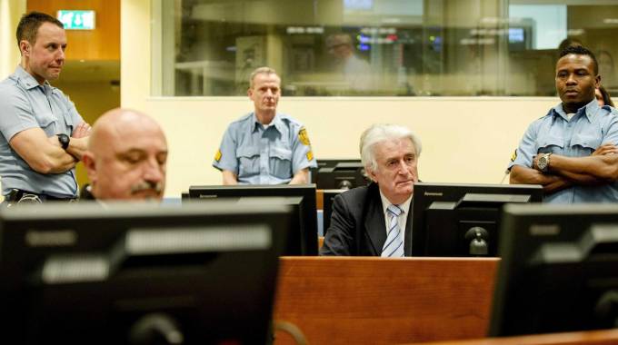 Radovan Karadzic al Tribunale penale internazionale dell'Aja (Ansa)