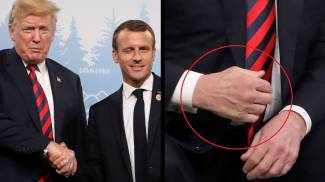 G7, la stretta di mano Trump-Macron
