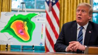 Uragano Florence, il discorso di Trump (foto Lapresse)