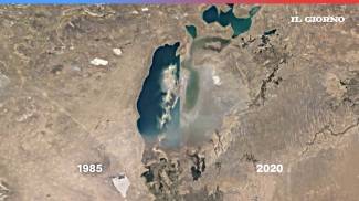 Il mare di Aral, tra Uzbekistan e Kazakistan