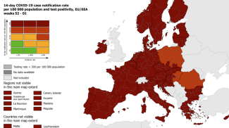Mappa Ecdc: l&#39;Italia tutta in rosso scuro