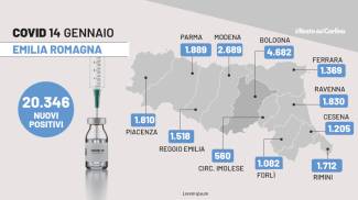 Covid Emilia Romagna: la mappa dei contagi del 14 gennaio 2022